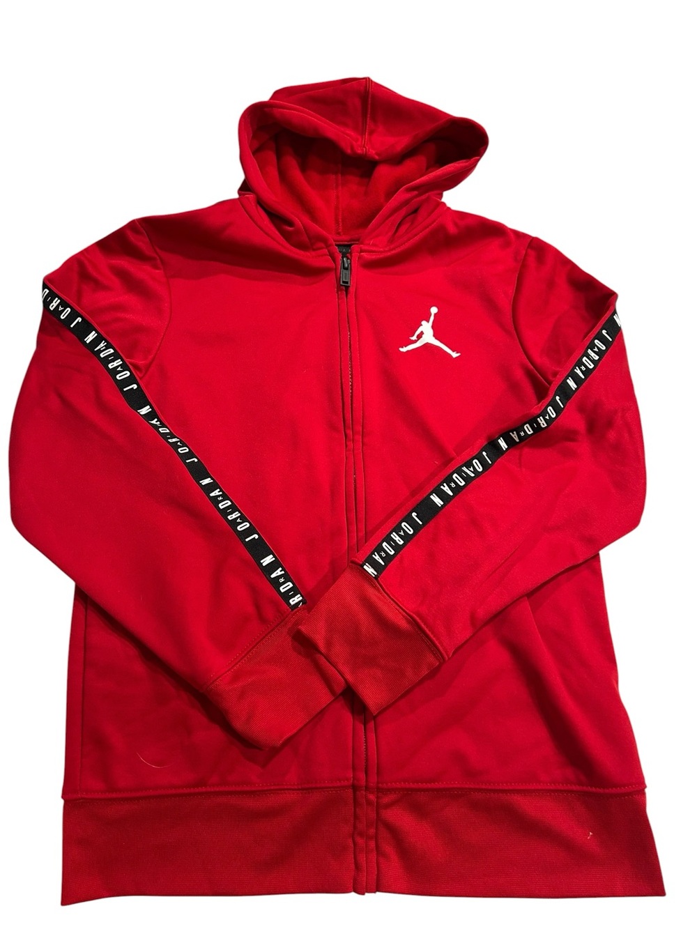 Jordan Bright Red Hooded Zip Sweatshirt with Jumpman Tag